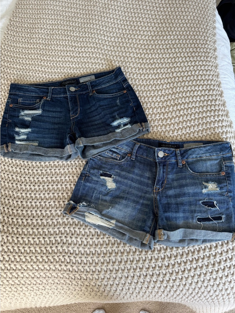 Set of 2 Vintage Distressed Denim Shorts